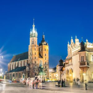 Rynek Glowny - The main square of Krakow in Poland